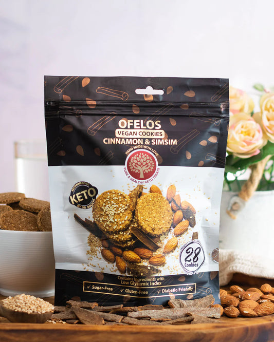 Ofelos Cinnamon and Simsim Flavoured Cookies - Diabetic and Keto-friendly