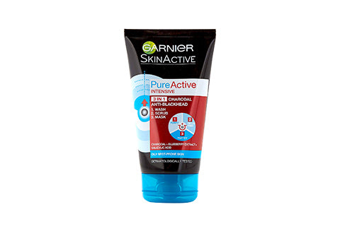 Garnier Pure Active Intense Charcoal 3-in-1 wash, scrub & mask 150ml