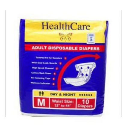 Healthcare Adult Disposable Diapers (10 Pieces)