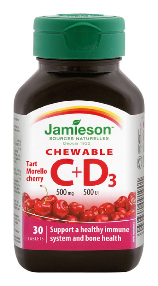 Jameison Chewable C 500MG+ D3 500IU Tablets 30`S