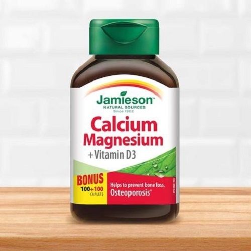 Jamieson Calcium Magnesium + D3 Caplets - 200 Capsules
